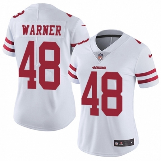 Women's Nike San Francisco 49ers #48 Fred Warner White Vapor Untouchable Limited Player NFL Jersey Women's Nike San Francisco 49ers #48 Fred Warner White Vapor Untouchable Limited Player NFL Jersey