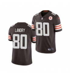 Men's Cleveland Browns #80 Jarvis Landry 2021 Brown 75th Anniversary Patch Vapor Untouchable Limited Jersey