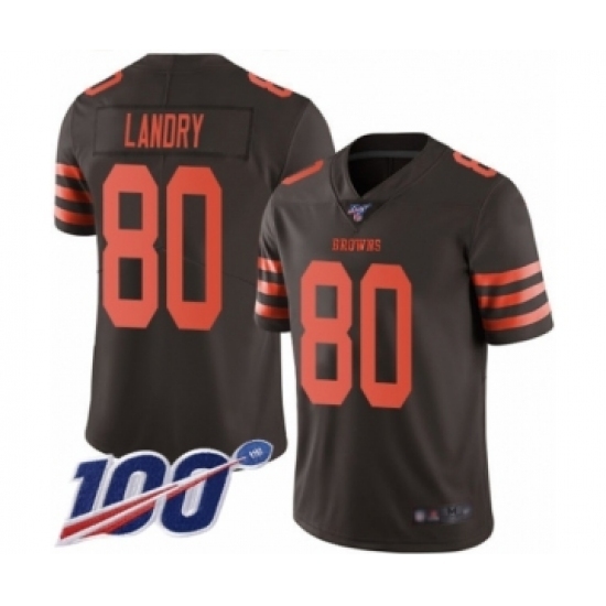 Men's Cleveland Browns #80 Jarvis Landry Limited Brown Rush Vapor Untouchable 100th Season Football Jersey Men's Cleveland Browns #80 Jarvis Landry Limited Brown Rush Vapor Untouchable 100th Season Football Jersey