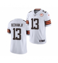 Men's Cleveland Browns #13 Odell Beckham Jr. 2021 White 75th Anniversary Patch Vapor Untouchable Limited Jersey