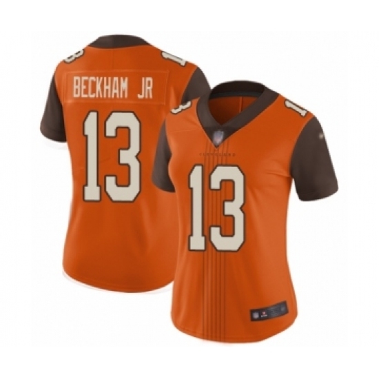 Women's Cleveland Browns #13 Odell Beckham Jr. Limited Orange City Edition Football Jersey Women's Cleveland Browns #13 Odell Beckham Jr. Limited Orange City Edition Football Jersey