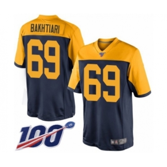 Men's Green Bay Packers #69 David Bakhtiari Limited Navy Blue Alternate 100th Season Football Jersey Men's Green Bay Packers #69 David Bakhtiari Limited Navy Blue Alternate 100th Season Football Jersey