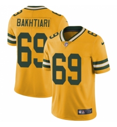 Men's Nike Green Bay Packers #69 David Bakhtiari Elite Gold Rush Vapor Untouchable NFL Jersey