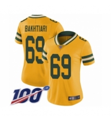 Women's Green Bay Packers #69 David Bakhtiari Limited Gold Rush Vapor Untouchable 100th Season Football Jersey Women's Green Bay Packers #69 David Bakhtiari Limited Gold Rush Vapor Untouchable 100th Season Football Jersey