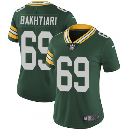 Women's Nike Green Bay Packers #69 David Bakhtiari Green Team Color Vapor Untouchable Limited Player NFL Jersey Women's Nike Green Bay Packers #69 David Bakhtiari Green Team Color Vapor Untouchable Limited Player NFL Jersey