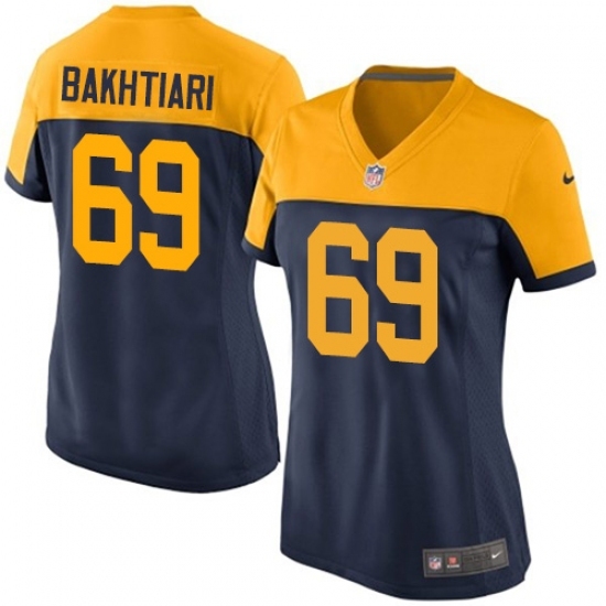 Women's Nike Green Bay Packers #69 David Bakhtiari Limited Navy Blue Alternate NFL Jersey Women's Nike Green Bay Packers #69 David Bakhtiari Limited Navy Blue Alternate NFL Jersey
