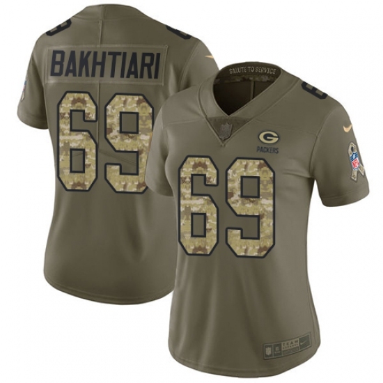 Women's Nike Green Bay Packers #69 David Bakhtiari Limited Olive/Camo 2017 Salute to Service NFL Jersey Women's Nike Green Bay Packers #69 David Bakhtiari Limited Olive/Camo 2017 Salute to Service NFL Jersey