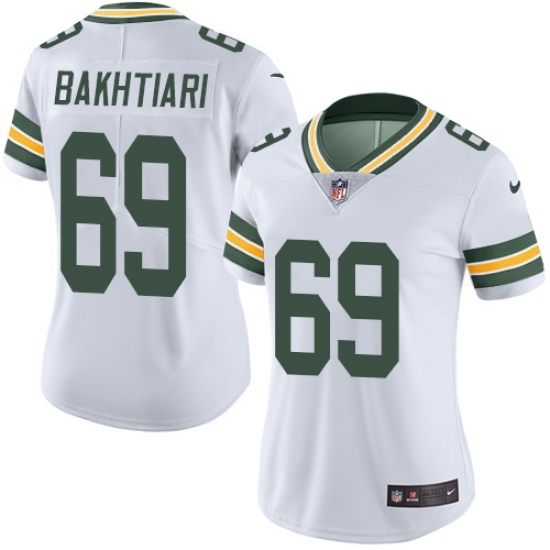 Women's Nike Green Bay Packers #69 David Bakhtiari White Vapor Untouchable Limited Player NFL Jersey Women's Nike Green Bay Packers #69 David Bakhtiari White Vapor Untouchable Limited Player NFL Jersey