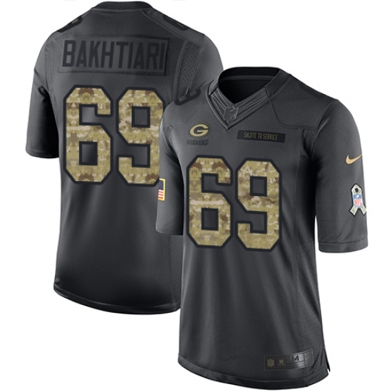 Youth Nike Green Bay Packers #69 David Bakhtiari Limited Black 2016 Salute to Service NFL Jersey Youth Nike Green Bay Packers #69 David Bakhtiari Limited Black 2016 Salute to Service NFL Jersey