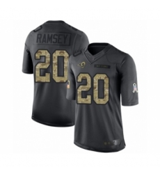 Men's Los Angeles Rams #20 Jalen Ramsey Limited Black 2016 Salute to Service Football Jersey