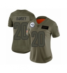 Women's Los Angeles Rams #20 Jalen Ramsey Limited Camo 2019 Salute to Service Football Jersey