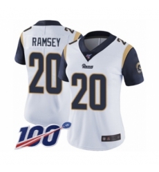 Women's Los Angeles Rams #20 Jalen Ramsey White Vapor Untouchable Limited Player 100th Season Football Jersey