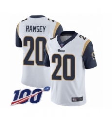 Youth Los Angeles Rams #20 Jalen Ramsey White Vapor Untouchable Limited Player 100th Season Football Jersey