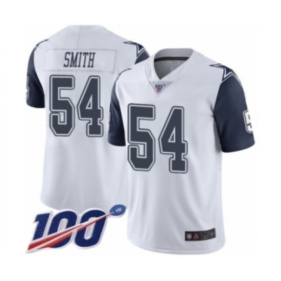 Men's Dallas Cowboys #54 Jaylon Smith Limited White Rush Vapor Untouchable 100th Season Football Jersey Men's Dallas Cowboys #54 Jaylon Smith Limited White Rush Vapor Untouchable 100th Season Football Jersey
