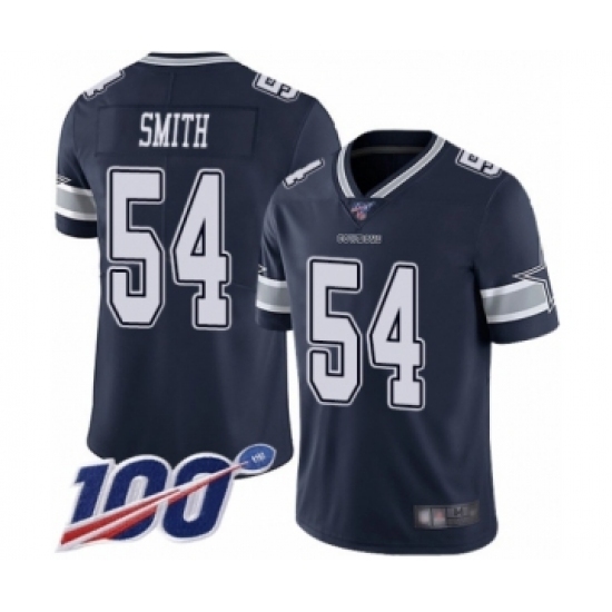 Men's Dallas Cowboys #54 Jaylon Smith Navy Blue Team Color Vapor Untouchable Limited Player 100th Season Football Jersey Men's Dallas Cowboys #54 Jaylon Smith Navy Blue Team Color Vapor Untouchable Limited Player 100th Season Football Jersey