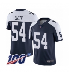 Men's Dallas Cowboys #54 Jaylon Smith Navy Blue Throwback Alternate Vapor Untouchable Limited Player 100th Season Football Jersey Men's Dallas Cowboys #54 Jaylon Smith Navy Blue Throwback Alternate Vapor Untouchable Limited Player 100th Season Football Jersey