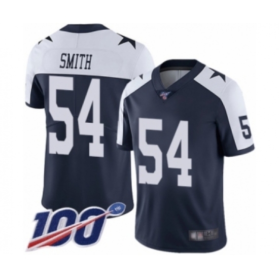 Men's Dallas Cowboys #54 Jaylon Smith Navy Blue Throwback Alternate Vapor Untouchable Limited Player 100th Season Football Jersey Men's Dallas Cowboys #54 Jaylon Smith Navy Blue Throwback Alternate Vapor Untouchable Limited Player 100th Season Football Jersey
