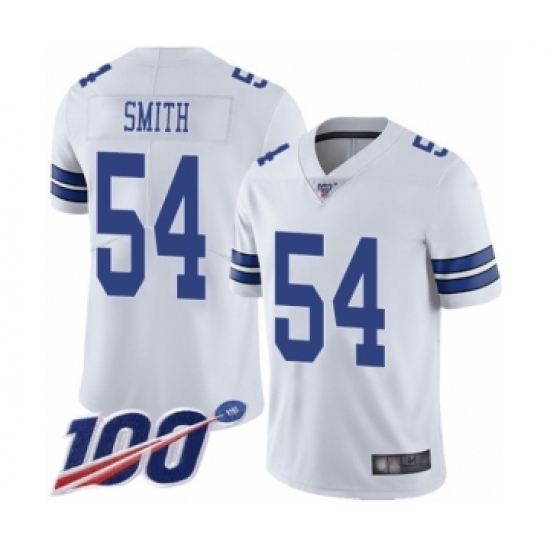 Men's Dallas Cowboys #54 Jaylon Smith White Vapor Untouchable Limited Player 100th Season Football Jersey Men's Dallas Cowboys #54 Jaylon Smith White Vapor Untouchable Limited Player 100th Season Football Jersey