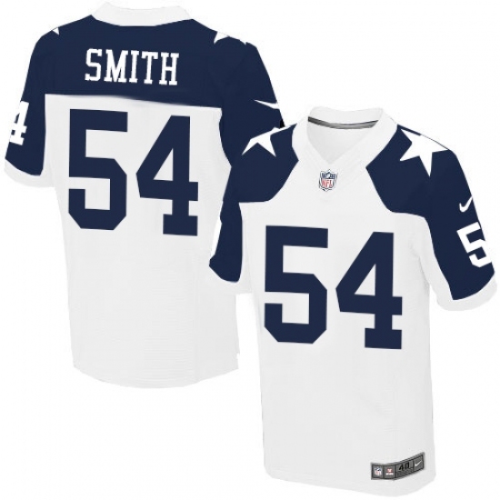 Men's Nike Dallas Cowboys #54 Jaylon Smith Elite White Throwback Alternate NFL Jersey Men's Nike Dallas Cowboys #54 Jaylon Smith Elite White Throwback Alternate NFL Jersey