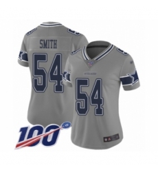 Women's Dallas Cowboys #54 Jaylon Smith Limited Gray Inverted Legend 100th Season Football Jersey Women's Dallas Cowboys #54 Jaylon Smith Limited Gray Inverted Legend 100th Season Football Jersey