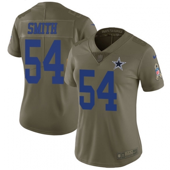 Women's Nike Dallas Cowboys #54 Jaylon Smith Limited Olive 2017 Salute to Service NFL Jersey Women's Nike Dallas Cowboys #54 Jaylon Smith Limited Olive 2017 Salute to Service NFL Jersey
