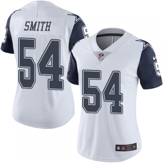 Women's Nike Dallas Cowboys #54 Jaylon Smith Limited White Rush Vapor Untouchable NFL Jersey Women's Nike Dallas Cowboys #54 Jaylon Smith Limited White Rush Vapor Untouchable NFL Jersey