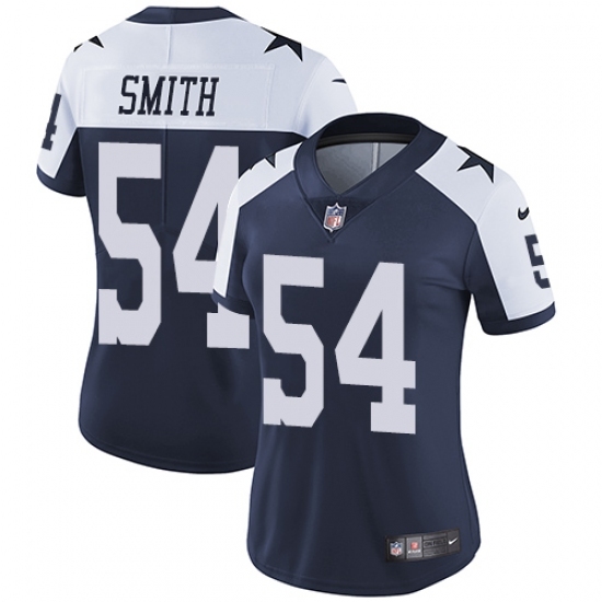 Women's Nike Dallas Cowboys #54 Jaylon Smith Navy Blue Throwback Alternate Vapor Untouchable Limited Player NFL Jersey Women's Nike Dallas Cowboys #54 Jaylon Smith Navy Blue Throwback Alternate Vapor Untouchable Limited Player NFL Jersey