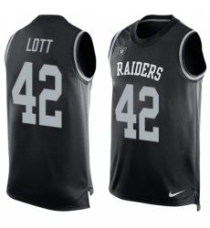 Men's Nike Oakland Raiders #42 Ronnie Lott Limited Black Player Name & Number Tank Top NFL Jersey Men's Nike Oakland Raiders #42 Ronnie Lott Limited Black Player Name & Number Tank Top NFL Jersey