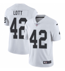 Men's Nike Oakland Raiders #42 Ronnie Lott White Vapor Untouchable Limited Player NFL Jersey Men's Nike Oakland Raiders #42 Ronnie Lott White Vapor Untouchable Limited Player NFL Jersey