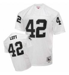 Mitchell and Ness Oakland Raiders #42 Ronnie Lott White Authentic Throwback NFL Jersey Mitchell and Ness Oakland Raiders #42 Ronnie Lott White Authentic Throwback NFL Jersey
