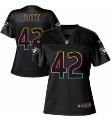 Women's Nike Oakland Raiders #42 Ronnie Lott Game Black Fashion NFL Jersey Women's Nike Oakland Raiders #42 Ronnie Lott Game Black Fashion NFL Jersey