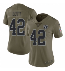 Women's Nike Oakland Raiders #42 Ronnie Lott Limited Olive 2017 Salute to Service NFL Jersey Women's Nike Oakland Raiders #42 Ronnie Lott Limited Olive 2017 Salute to Service NFL Jersey