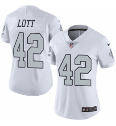 Women's Nike Oakland Raiders #42 Ronnie Lott Limited White Rush Vapor Untouchable NFL Jersey Women's Nike Oakland Raiders #42 Ronnie Lott Limited White Rush Vapor Untouchable NFL Jersey