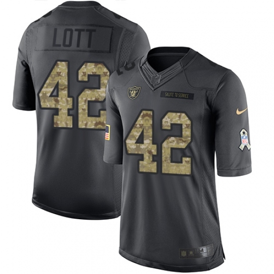 Youth Nike Oakland Raiders #42 Ronnie Lott Limited Black 2016 Salute to Service NFL Jersey Youth Nike Oakland Raiders #42 Ronnie Lott Limited Black 2016 Salute to Service NFL Jersey