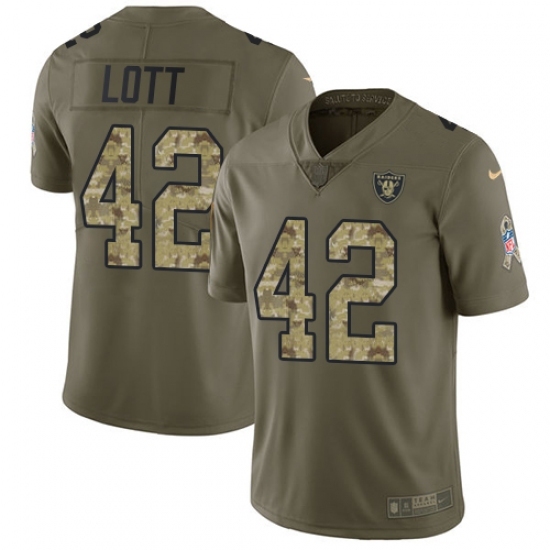 Youth Nike Oakland Raiders #42 Ronnie Lott Limited Olive/Camo 2017 Salute to Service NFL Jersey Youth Nike Oakland Raiders #42 Ronnie Lott Limited Olive/Camo 2017 Salute to Service NFL Jersey