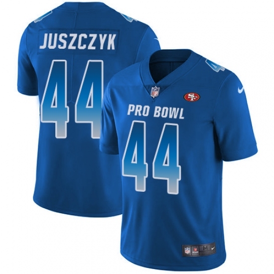Men's Nike San Francisco 49ers #44 Kyle Juszczyk Limited Royal Blue 2018 Pro Bowl NFL Jersey Men's Nike San Francisco 49ers #44 Kyle Juszczyk Limited Royal Blue 2018 Pro Bowl NFL Jersey