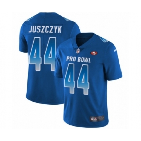 Men's Nike San Francisco 49ers #44 Kyle Juszczyk Limited Royal Blue NFC 2019 Pro Bowl NFL Jersey Men's Nike San Francisco 49ers #44 Kyle Juszczyk Limited Royal Blue NFC 2019 Pro Bowl NFL Jersey