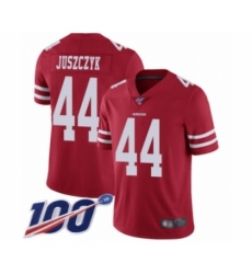 Men's San Francisco 49ers #44 Kyle Juszczyk Red Team Color Vapor Untouchable Limited Player 100th Season Football Jersey Men's San Francisco 49ers #44 Kyle Juszczyk Red Team Color Vapor Untouchable Limited Player 100th Season Football Jersey