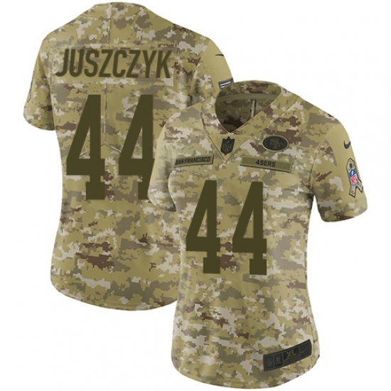 Women's Nike San Francisco 49ers #44 Kyle Juszczyk Limited Camo 2018 Salute to Service NFL Jersey Women's Nike San Francisco 49ers #44 Kyle Juszczyk Limited Camo 2018 Salute to Service NFL Jersey