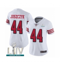 Women's San Francisco 49ers #44 Kyle Juszczyk Limited White Rush Vapor Untouchable Super Bowl LIV Bound Football Jersey Women's San Francisco 49ers #44 Kyle Juszczyk Limited White Rush Vapor Untouchable Super Bowl LIV Bound Football Jersey