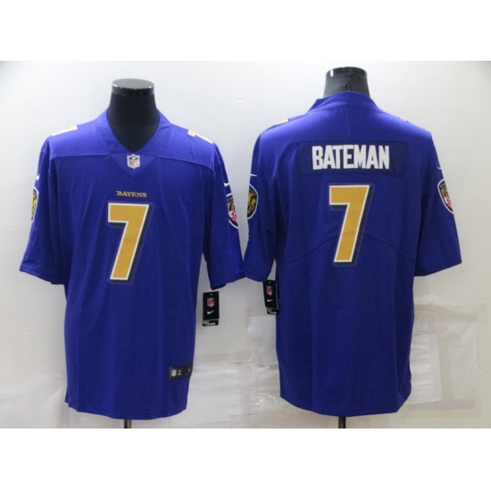 Baltimore Ravens #7 Rashod Bateman Purple 2020 Color Rush Stitched NFL Nike Limited Jersey Baltimore Ravens #7 Rashod Bateman Purple 2020 Color Rush Stitched NFL Nike Limited Jersey