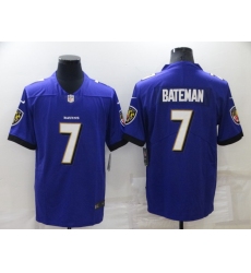 Baltimore Ravens #7 Rashod Bateman Purple 2022 Vapor Untouchable Stitched NFL Nike Limited Jersey