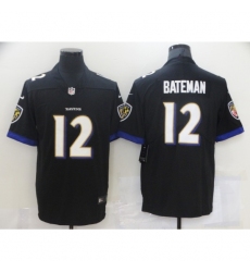 Men's Baltimore Ravens #12 Rashod Bateman Nike Black 2021 NFL Draft First Round Pick Leopard Jersey