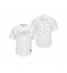 Men's Los Angeles Dodgers #35 Cody Bellinger Belli White 2019 Players Weekend Replica Jersey