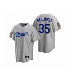 Men's Los Angeles Dodgers #35 Cody Bellinger Gray 2020 World Series Replica Jersey
