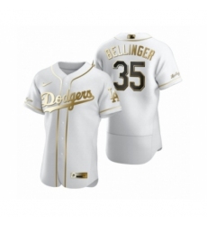 Men's Los Angeles Dodgers #35 Cody Bellinger Nike White Authentic Golden Edition Jersey