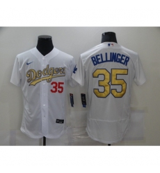 Men's Los Angeles Dodgers #35 Cody Bellinger Olive Gold Authentic Jersey