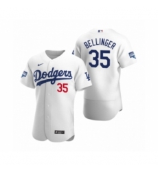 Men's Los Angeles Dodgers #35 Cody Bellinger White 2020 World Series Champions Authentic Jersey