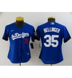 Women's Los Angeles Dodgers #35 Cody Bellinger Blue Game City Player Jersey