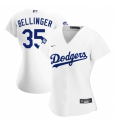 Women's Los Angeles Dodgers #35 Cody Bellinger Nike White 2020 World Series Champions Home Replica Player Jersey